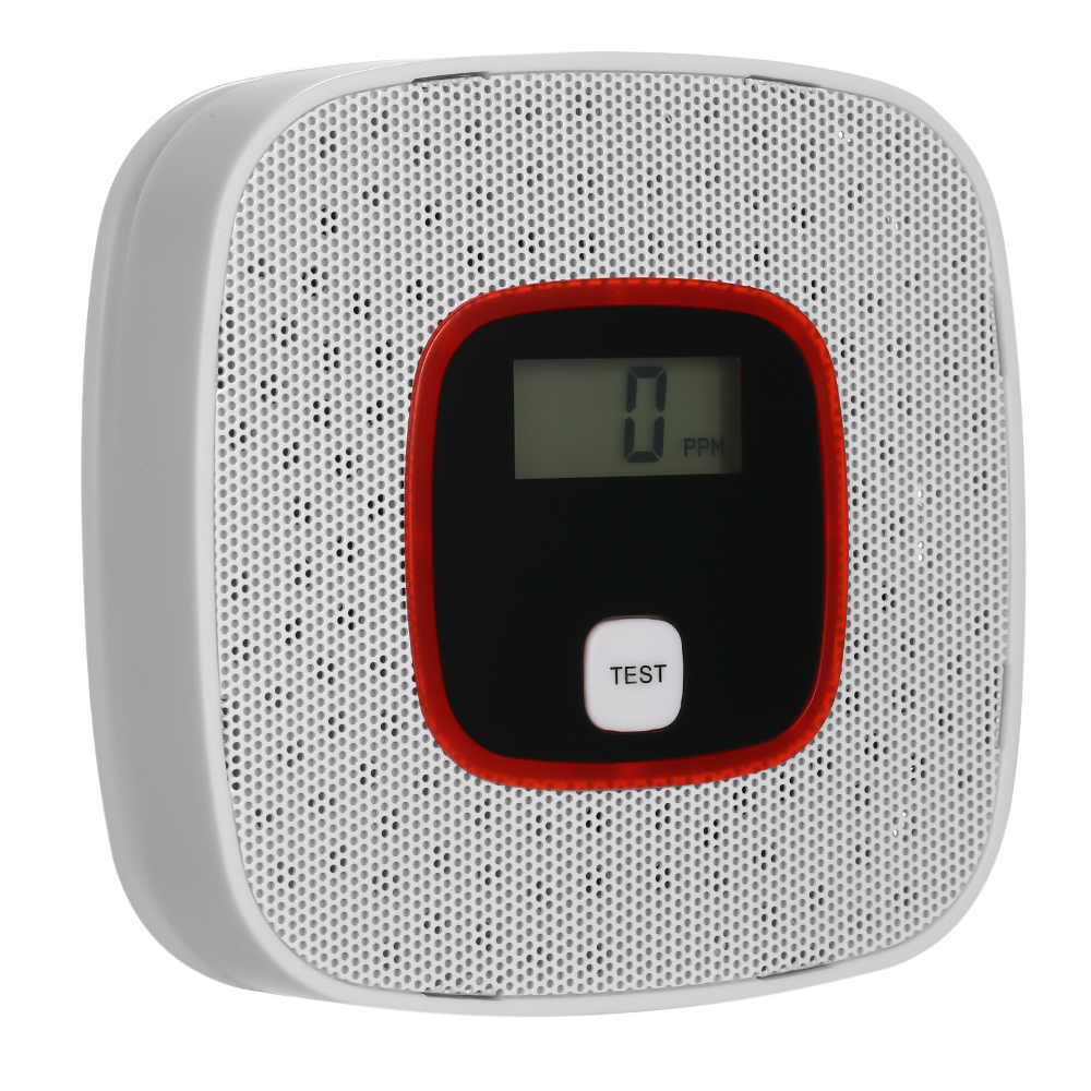 LCD Display Carbon Monoxide & Smoke Combo Detector Battery Operated CO Alarm with LED Light Flashing Sound Warning